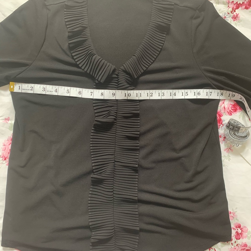 Adrianna‎ Papell  Black 3/4 Sleeve Blouse RN#59782 - Picture 4 of 8